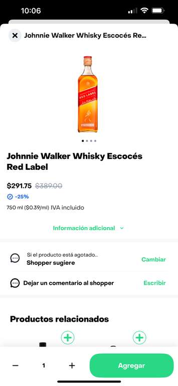 Vodka y Whisky Absolut Red Label y más - Chedraui en Rappi