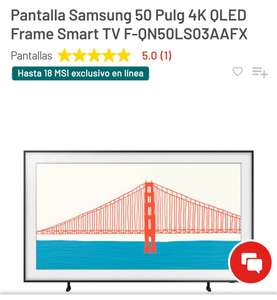 Soriana: Pantalla Samsung The Frame 50 Pulgadas 4K QLED y Alexa (2021)
