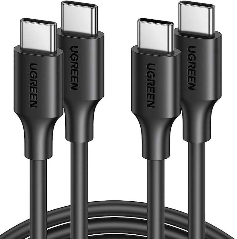 Amazon: UGREEN Cable USB C Carga Rápida Tipo C 1M, 2 Unidades 60W PD