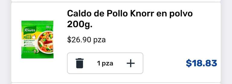 Chedraui: Caldo de Pollo Knorr 200gr $18.83