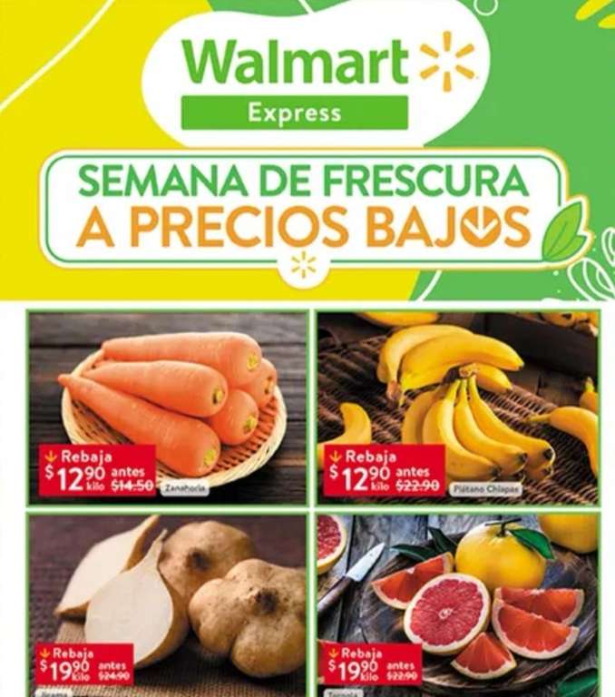 Walmart Express: Semana de Frescura a Precios Bajos vigente del Viernes 15 al Jueves 21 de Abril