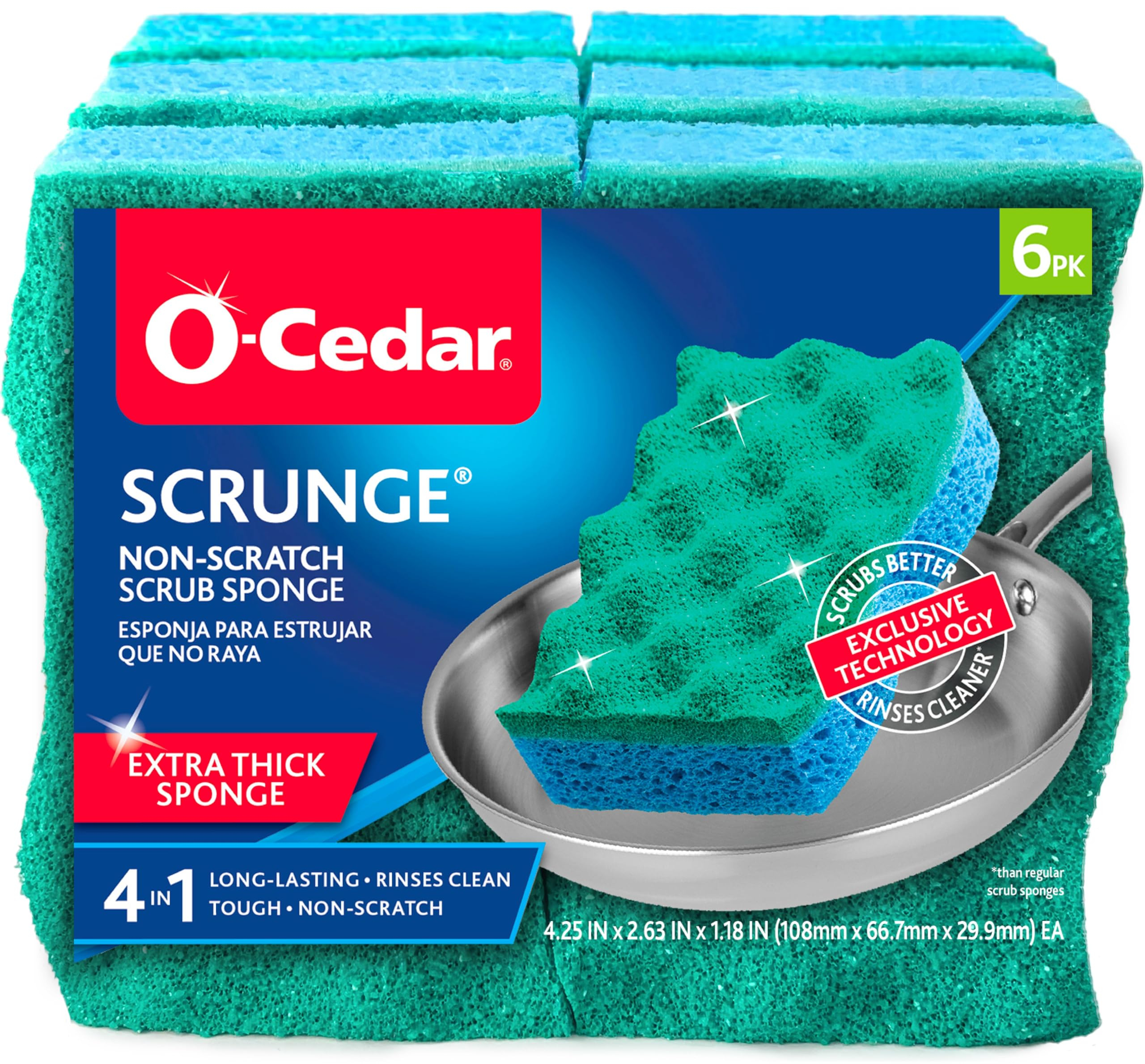 Amazon: Paquete de 6 Esponjas O-Cedar Multi-Use Scrunge