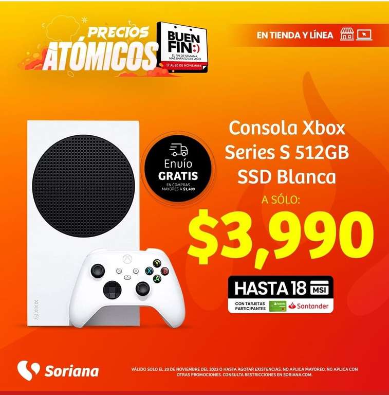 Soriana: Xbox Series S | sin promos bancarias