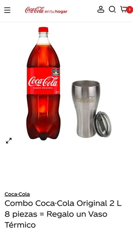 Coca Cola: Vaso Térmico de Regalo en la compra de 8 piezas de 2L o 3L