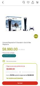 Soriana: Consola Playstation 5 standard + God Of War Ragnarok