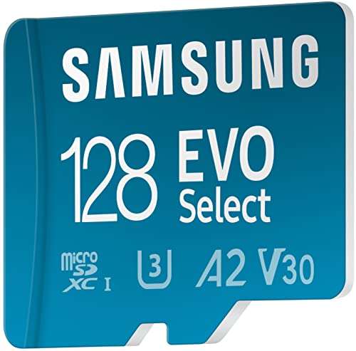 Amazon: SAMSUNG EVO Select - Tarjeta de Memoria Micro SD + Adaptador, 128 GB