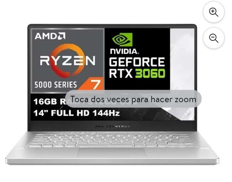 Walmart: Laptop Gamer ASUS ROG ZEPHYRUS Ryzen 7 Nvidia Geforce RTX 3060 16GB 512GB SSD, precio con BBVA a 12 MSI