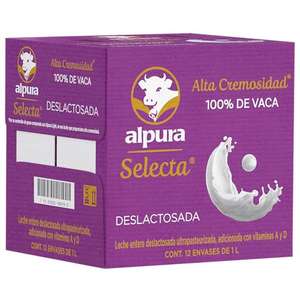 Amazon: Leche Alpura Selecta Deslactosada 12 lts | Planea y ahorra