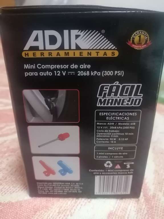 Mini Compresor de Aire para Auto ADIR, Mega Soriana Pachuca