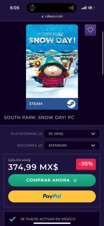 CDKeys - South Park: Snow Day (Steam)