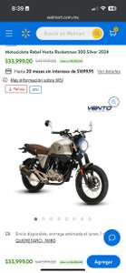 Walmart: Motocicleta Rebel Vento Rocketman 300 Silver 2024 con BBVA y PayPal