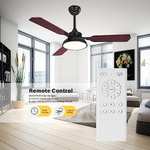 Amazon: Ventilador de Techo, Ventiladores con Luz para Interiores, Control velocidad 6 velocidades con control remoto, 3 Aspas Reversibles