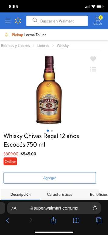 Walmart Whisky Chivas Regal 12 años Escocés 750 ml