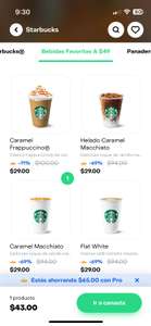 Rappi: Bebidas Starbucks a 29 Pesos