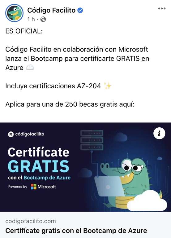 Certificate gratis con el Bootcamp de Azure