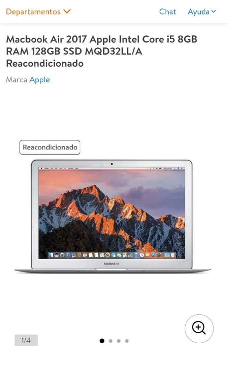 .Macbook Air 2017 Apple Intel Core i5 8GB RAM 128GB SSD (Reacondicionado)