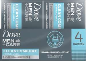 Amazon Jabón en Barra Dove Men+Care Clean Comfort 4 x 90 g