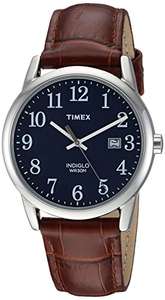 Amazon: Timex Men's TW2R62400 Easy Reader 38mm Gray/Blue Leather Strap Watch