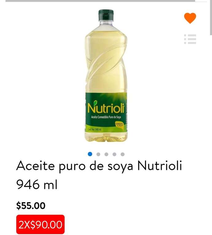 Walmart: 24 Aceites Nutrioli 946 mL ($36.6 c/u al aplicar cupón)