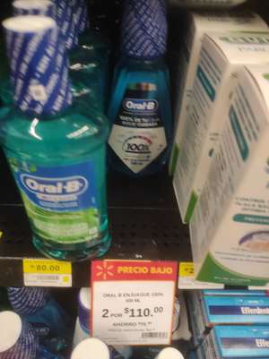 Walmart: Dos Enjuagues Bucales de 500 ml oral B sin alcohol