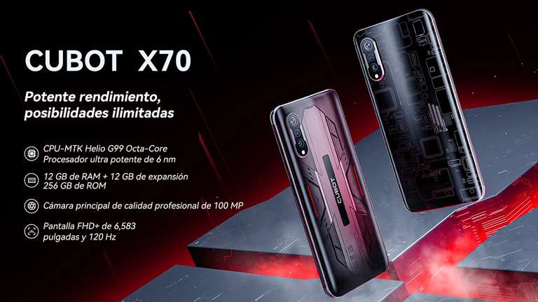 AliExpress: SMARTPHONE CUBOT X70 256GB ROM & 12GB RAM - ALIEXPRESS - ENVÍO DESDE MEXICO