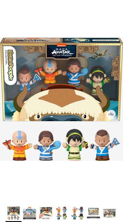 Amazon: Fisher-Price Little People Collector Avatar: The Last Airbender, Juego de 4 Cifras de Personajes para Fans de 1 a 112 años