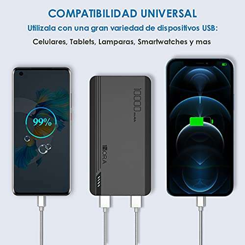 Amazon - Power Bank 1 Hora 10000 mah Ultra Slim / Bateria Portatil Lámpara incorporada | envío gratis con Prime