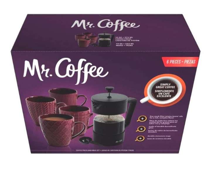 Walmart Express: Prensa para café, cuchara y 4 tazas. Marca Mr. Coffe. -  promodescuentos.com