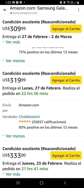 Amazon USA: Samsung s20 ULTRA reacondicionado