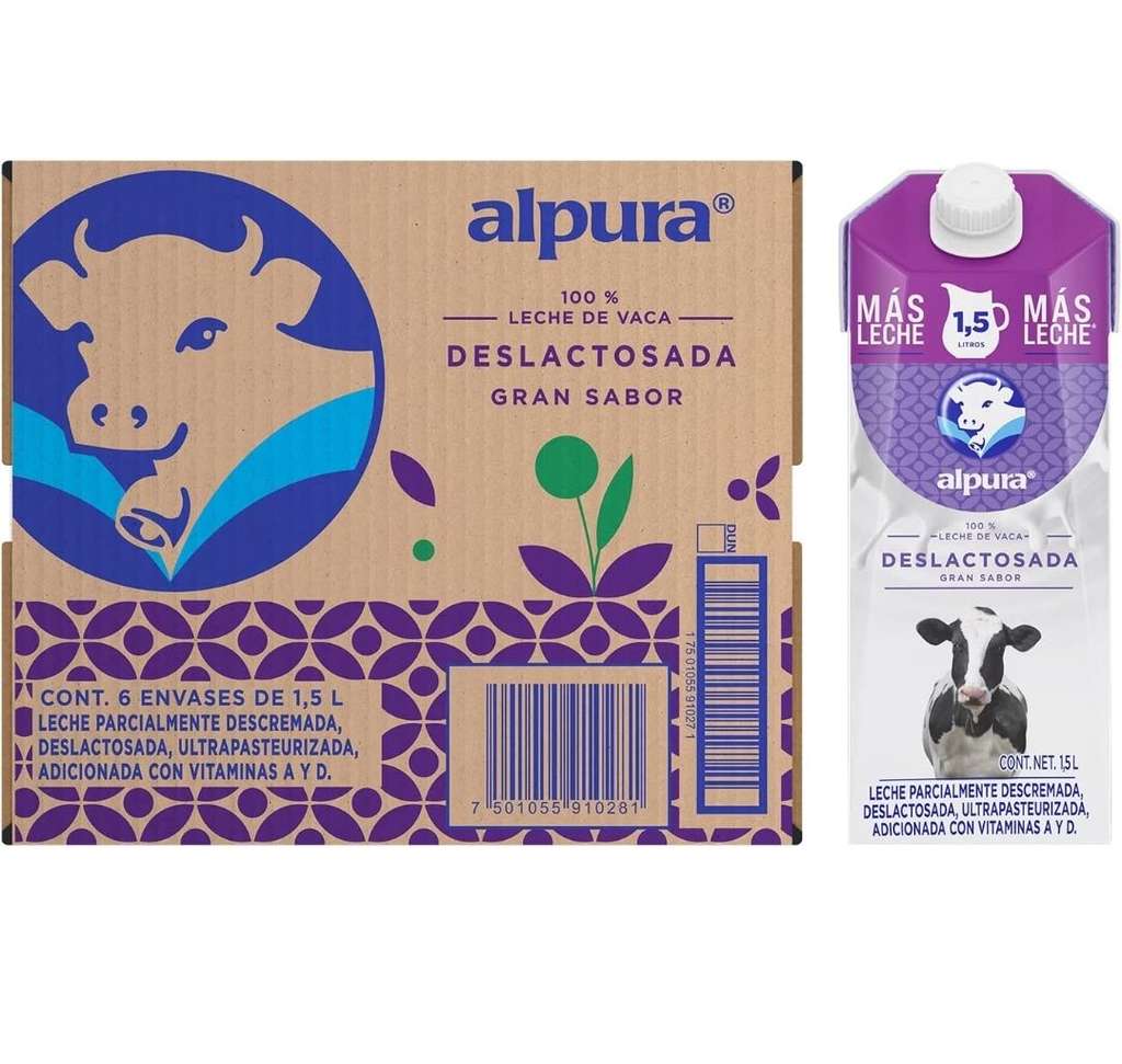 Amazon: caja 9litros Alpura deslactosada 