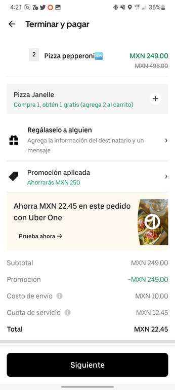 Uber Eats: Petra Pizza a la Leña (Valle Real), 2 pizzas de peperoni gratis con Uber One o 22.45 pesitos sin One
