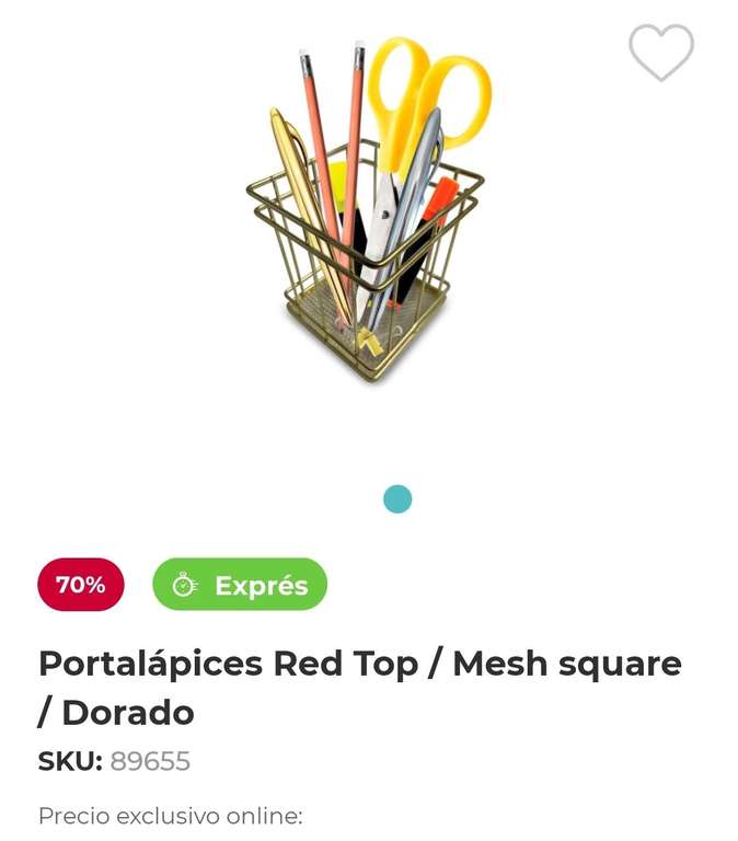 Office Depot: Portalápices Red Top / Mesh square / Dorado