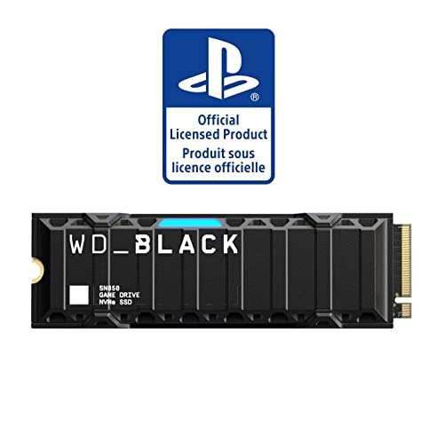 Amazon: WD_BLACK SSD SN850 NVMe de 2 TB para Consolas PS5, Unidad de Estado sólido con disipador de Calor - Gen4 PCIe, M.2 2280