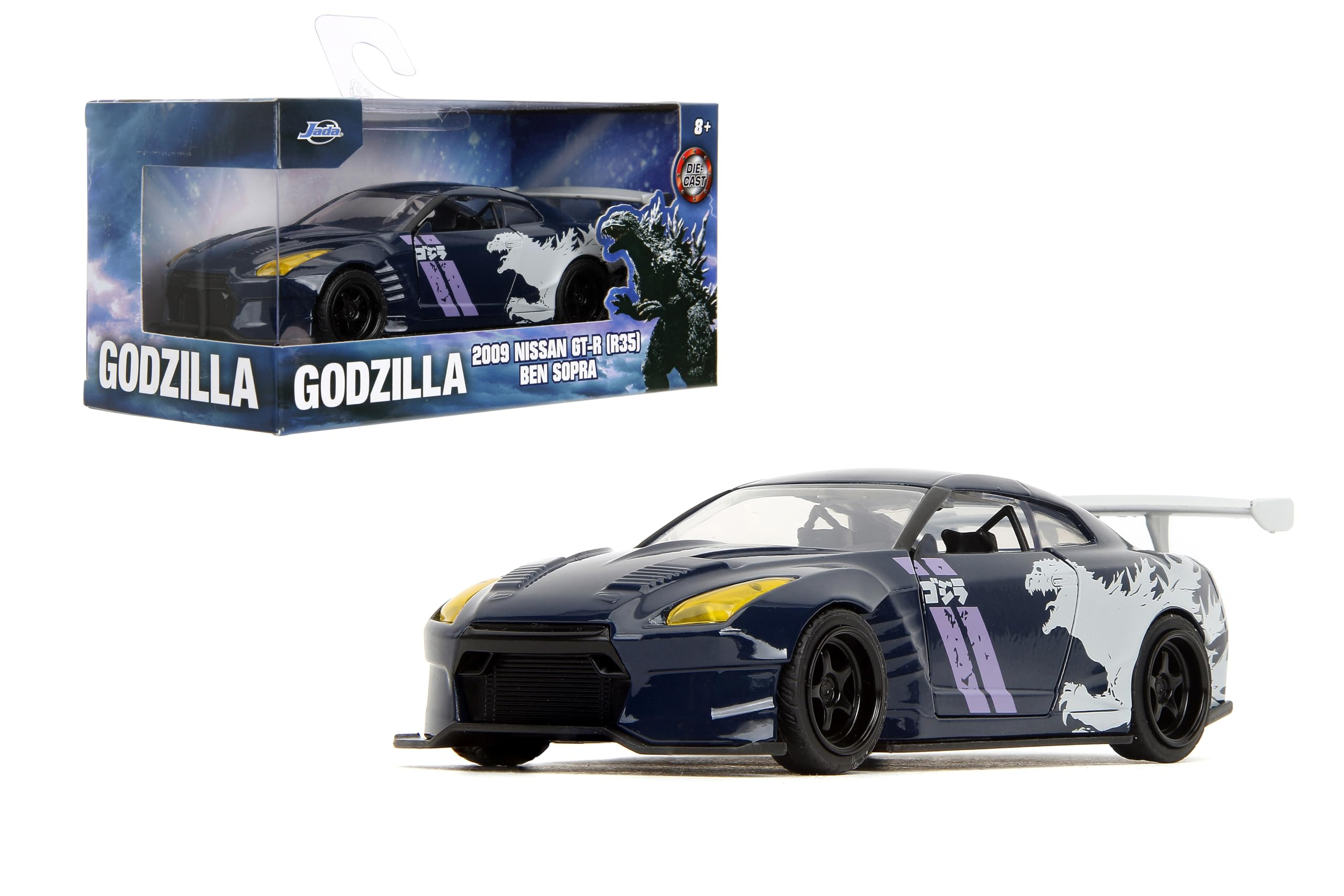 Amazon: Jada Hollywood Rides 1:32 Scale Die-Cast 2009 Nissan GT-R (R35) Ben Sopra Godzilla - Licencia Toho