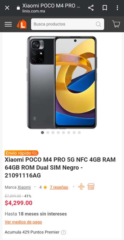Linio: Xiaomi POCO M4 PRO 5G NFC 4GB RAM 64GB ROM Dual SIM