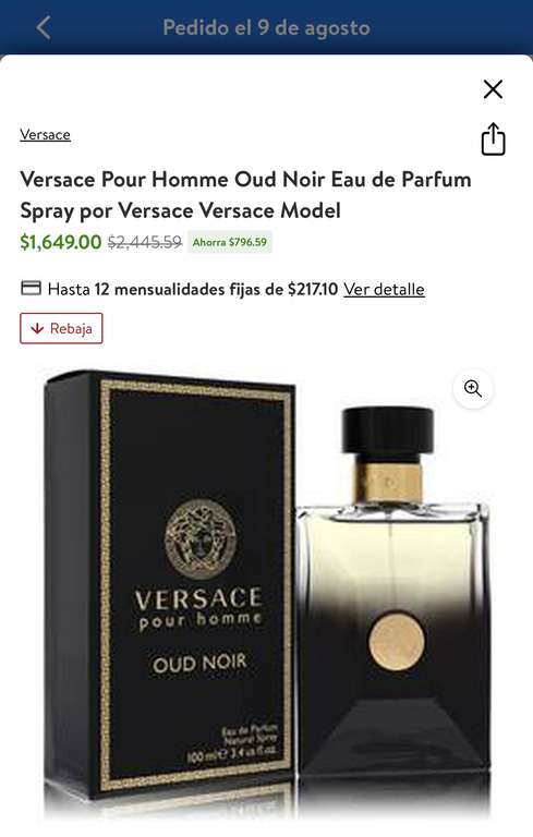 Walmart: Perfume Versace Pour Homme Oud Noir Eau de Parfum