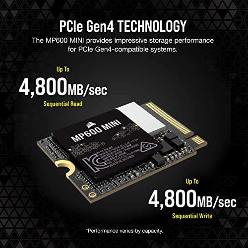 Amazon: Corsair MP600 Mini 1TB M.2 NVMe PCIe x4 Gen4 2 SSD – M.2 2230 PA STEAM DECK, minimo historico
