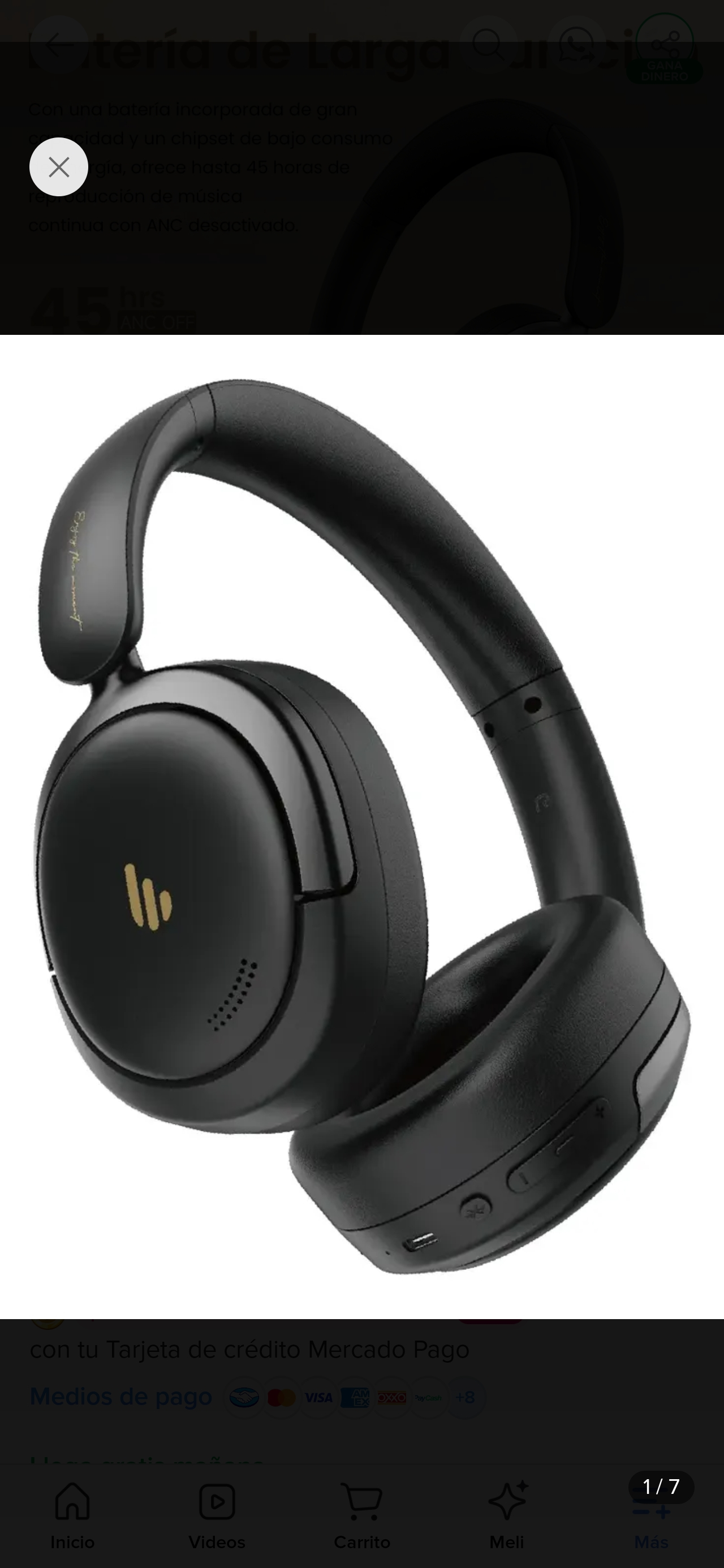 Mercado Libre: Audifonos Edifier Atom Max Anc Negro