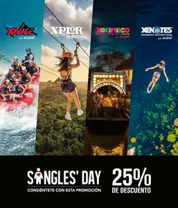 Xcaret promoción Singles's Day 25% de descuento en algunos parques