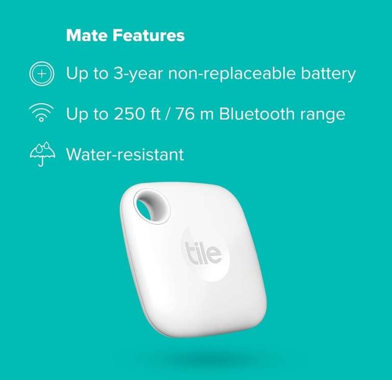 Amazon: Tile Mate (2022) 1-Pack, White.