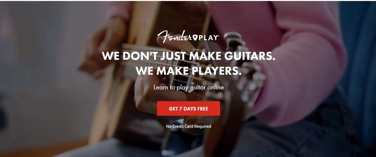7 días gratis en la página de Fender para aprender guitarra