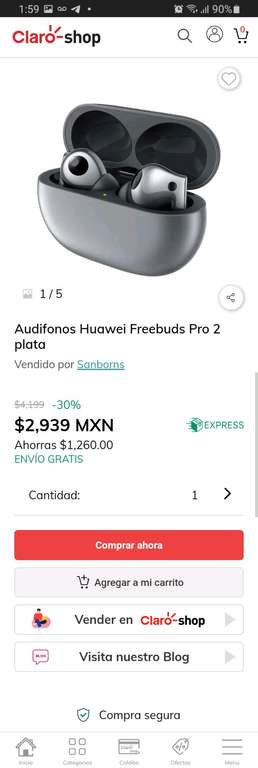 Claro Shop: Huawei freebuds pro 2 plata