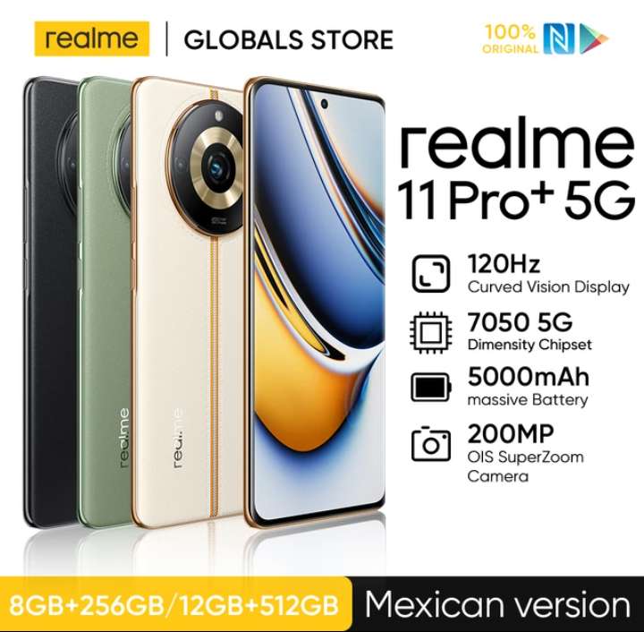 AliExpress: Realme11 Pro Plus Versión mexicana 8GB + 256GB/12GB + 512GB