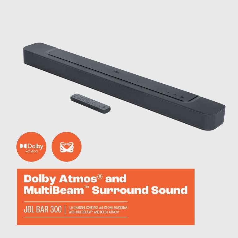 JBL Bar 300 Barra de Sonido 5.0 Wi‑Fi/Bluetooth - 260W, Dolby