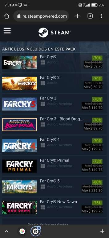 Steam: Saga Far Cry en descuento