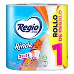 Amazon: Regio Rinde+ Toallas de papel, 250 hojas dobles, 1 rollo + 1 rollo gratis