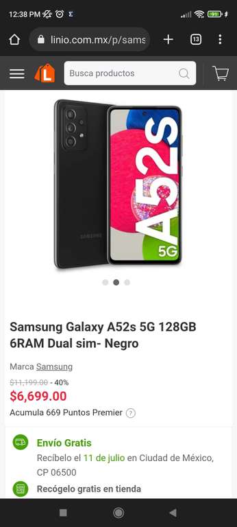 Linio: Samsung Galaxy A52S