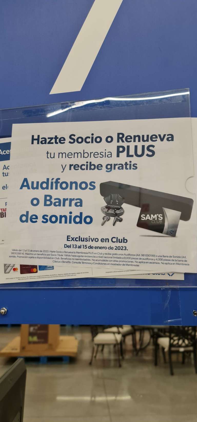 Sam's Club: Gratis barra de sonido o audífonos al renovar o hacerte socio en sams, únicamente membresía plus. EXCLUSIVO EN CLUB