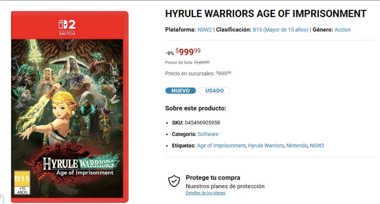 (TIENDA FÍSICA) Game Planet: (Happy Hour) Hyrule Warriors Age Of Imprisonment para switch 2 (LEER DESCRIPCIÓN)