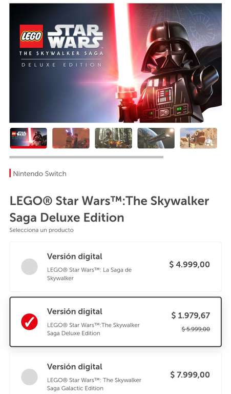 Nintendo eShop Argentina Lego Star Wars The Skywalker Saga (leer descripción)